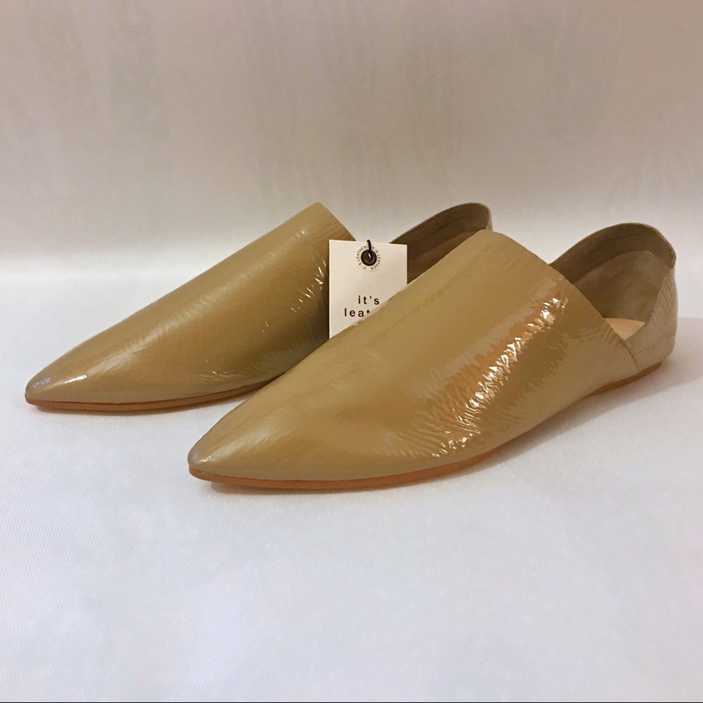 COPY - Zara creased patent leather babouches flat…